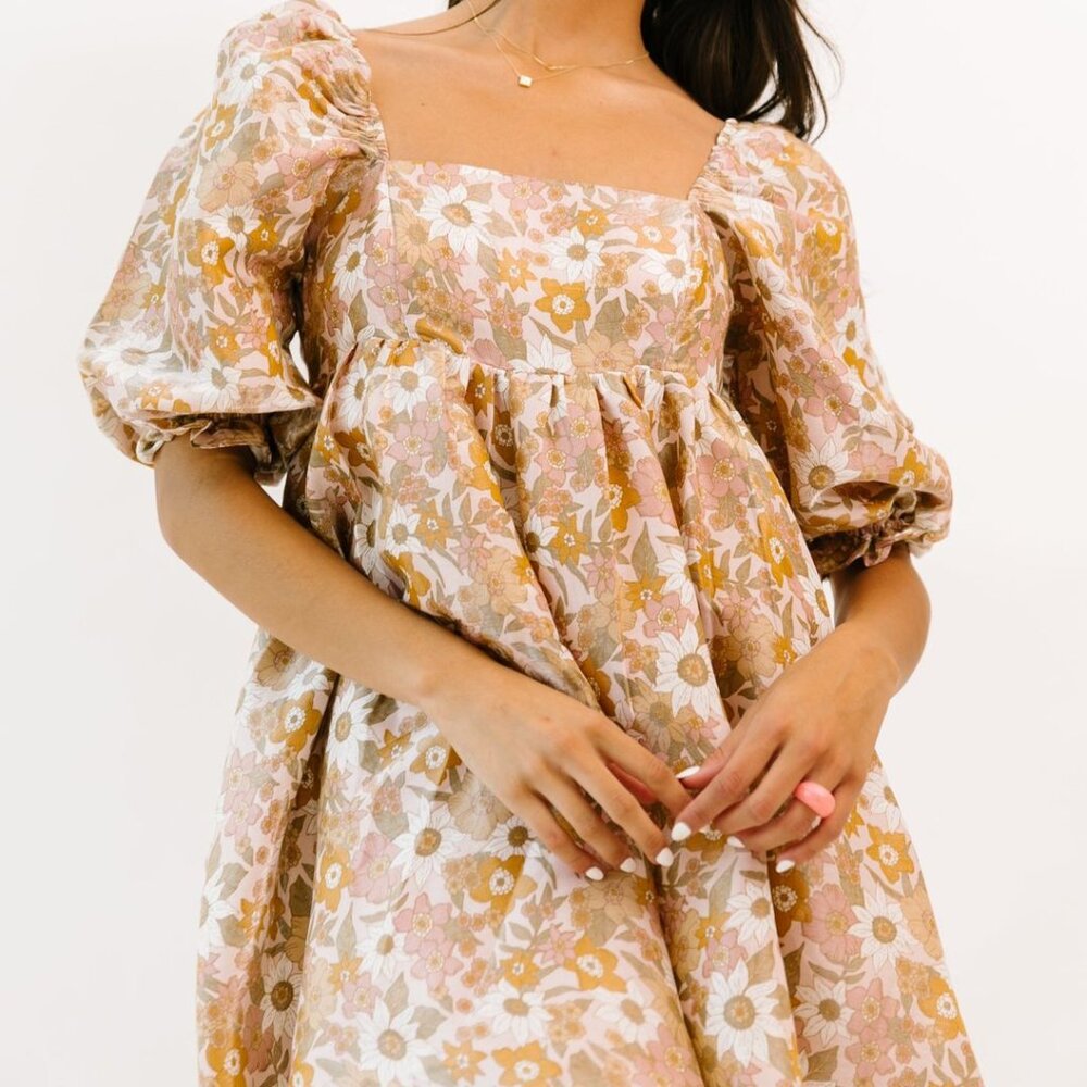 Kendall Lane Puff Sleeve Mini Dress